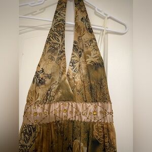 Essentials by ABS brown halter dress vintage